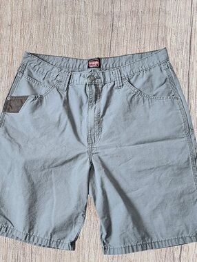 Wrangler Workwear Technician Shorts Slate Gray Ripstop Cotton Sz 38 Durable